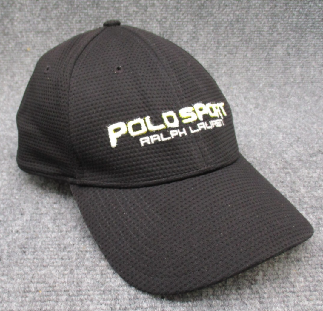 Ralph Lauren Polo Sport Cappello Berretto Uomo M L Fitted Nero Outdoor Pony Medio Grande