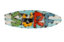 Surf Recycled Metal Sign-36Wx12Hx2D inches-Art-Garden-Metal-Man Cave-Beach