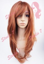 W150 Auburn Long Layered Sythetic Wig - studio7-uk 