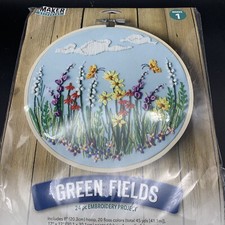 Green Fields 24 Piece Embroidery Project New