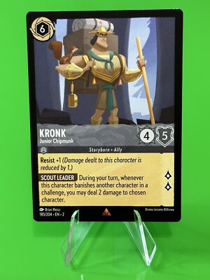  Disney Lorcana: Rise of the Floodborn KRONK Junior Chipmunk 185/204, Rare! 