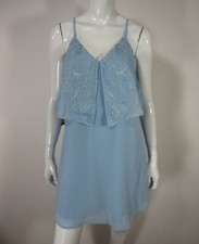 MARCIANO LOS ANGELES NWT SLEEVELESS DRESS SIZE XS EXTRA SMALL LACE SOLID BLUE