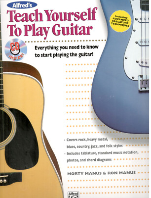 Alfred's Teach Yourself to Play Guitar MUSIC BOOK & CD BLUES COUNTRY JAZZ FOLK