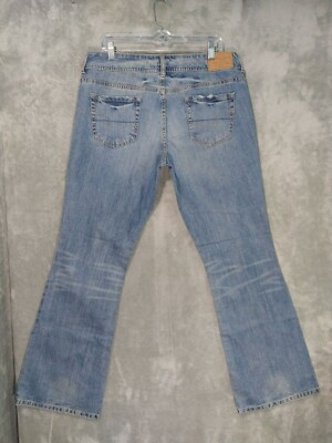 American Eagle Jeans Women 14 Long Blue Denim Artist Flare Medium