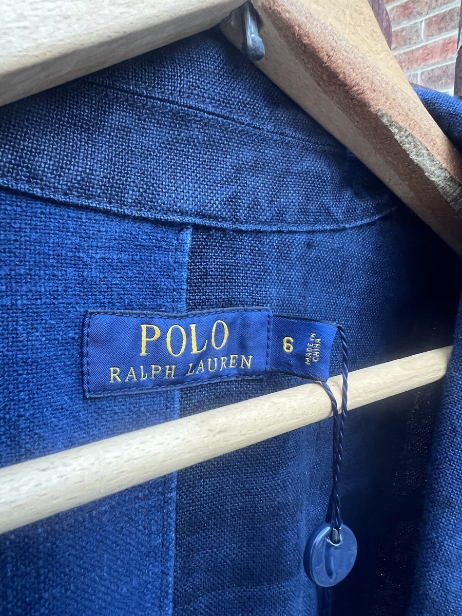 NWT Polo Ralph Lauren Blazer Boro Indigo Linen Sashiko