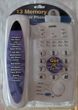 Vintage Corded Speaker Phone, 13 Memory, Volume Control, Speed Dialing White New