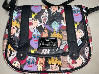 Disney Villains Loungefly Crossbody Purse Saddle Cruella Ursula Maleficent NWOT