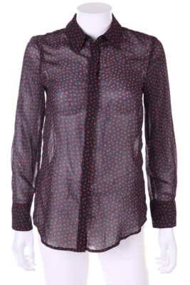 MANGO Shirt Blouse Dots XS red blue black