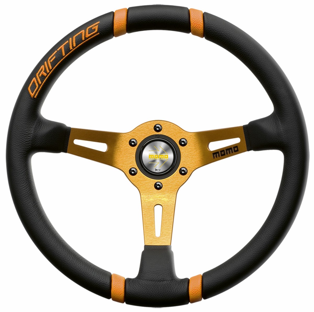 MOMO DRIFTING 35π Momo Drifting Tuning Steering Wheel 350mm Leather Orange