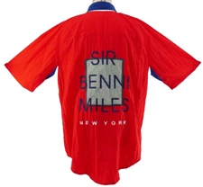 NOS ViNTAGE 90s SiR BENNi MiLES RED CRiNKLE HiP HoP WiNDBREAKER SHiRT XL