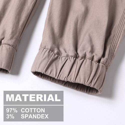 Mens Cargo Pants Work Trousers Elastic Cuffed Stretch Cotton Reflective Tape UPF - Picture 45 of 77