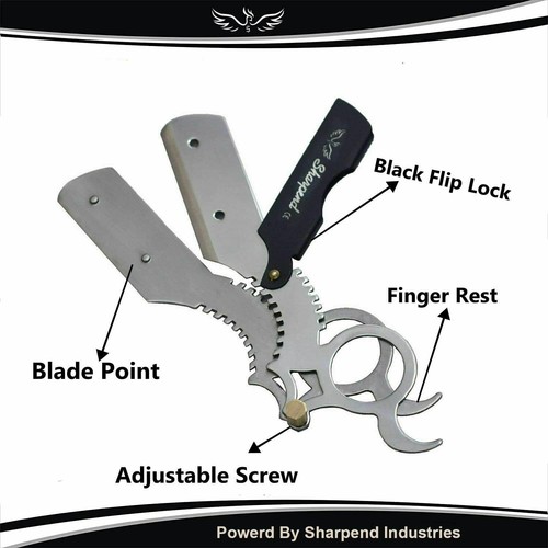 Professional Sliver Barber Hair Shaving Razor Straight Blade Folding Knife CE - Picture 3 of 9