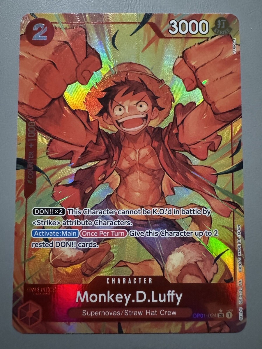ONE PIECE CARD GAME MONKEY.D.LUFFY OP01-024 ALTERNATE ART PRB-01