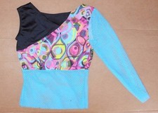 NWOT Designer sample mesh asymmetrical crop top print medium child Wolff Fording
