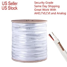 RG59 Siamese Cable 200ft 500ft 1000ft 20AWG + 18/2 Security Camera CCTV
