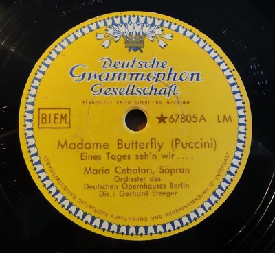 Maria Cebotari - Madame Butterfly - Eines Tages sehn wir... - DGG - 12'' 78 RPM