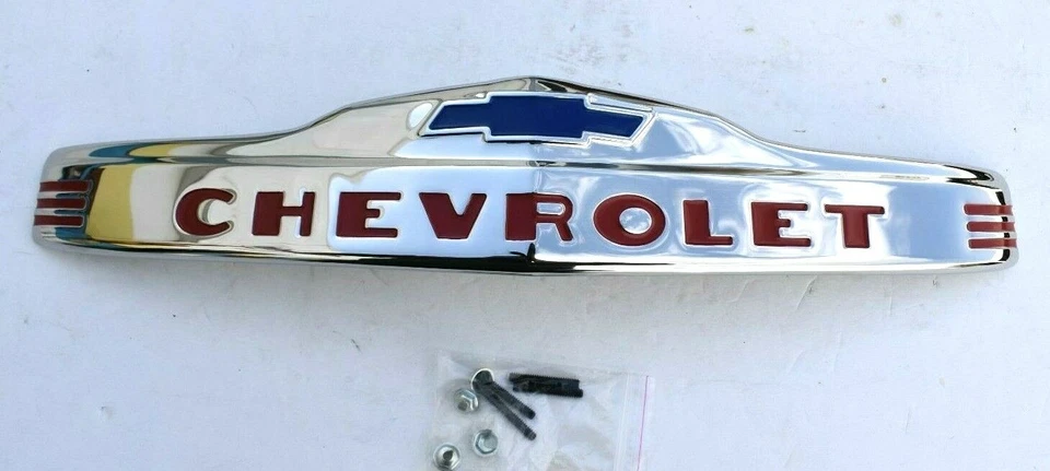 1947 1948 1949 1950 1951 1952 1953 Chevrolet Truck Show Hood emblema acero inoxidable Foto 2 de 3