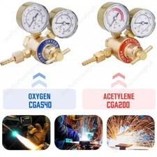 Solid Brass OXYGEN & ACETYLENE Regulators 4 Welding for Victor Gas Torch Cutting