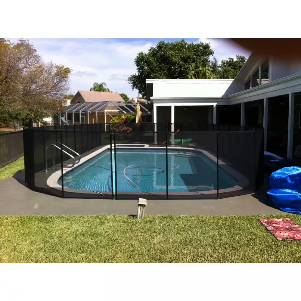 Swimming Pool Safety Fence In Ground Adjustable to Fit Around Any Size Or Shape