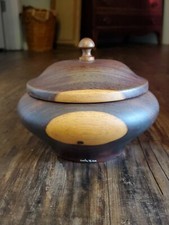 Acacia Wood Bowl With Lid Made In Costa Rica