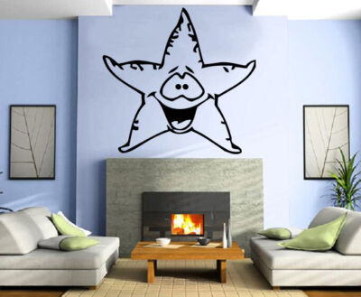 Funny Sea Star Marine Decor Kids Room Nursery Wall MURAL Vinyl Art Sticker M341