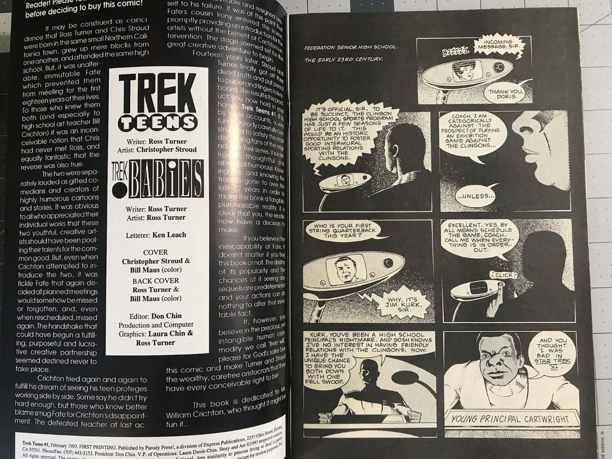 Trek Teens Issue #1A & 1B Variants Star Trek Parody Comic