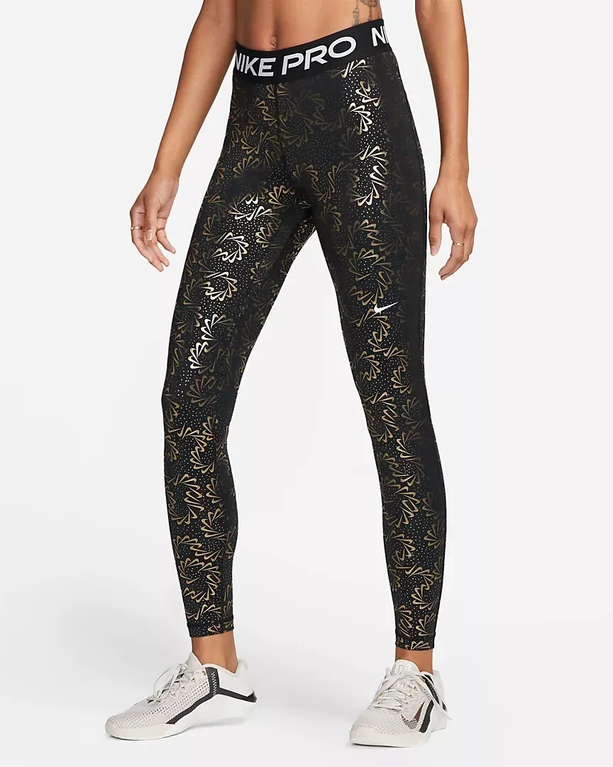 Nike Pro Women's Icon Clash Metallic Print Fast Training Leggings  DQ6228-010