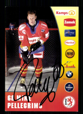 Mike Pellegrims DEG Autogrammkarte Original Signiert + A 231443