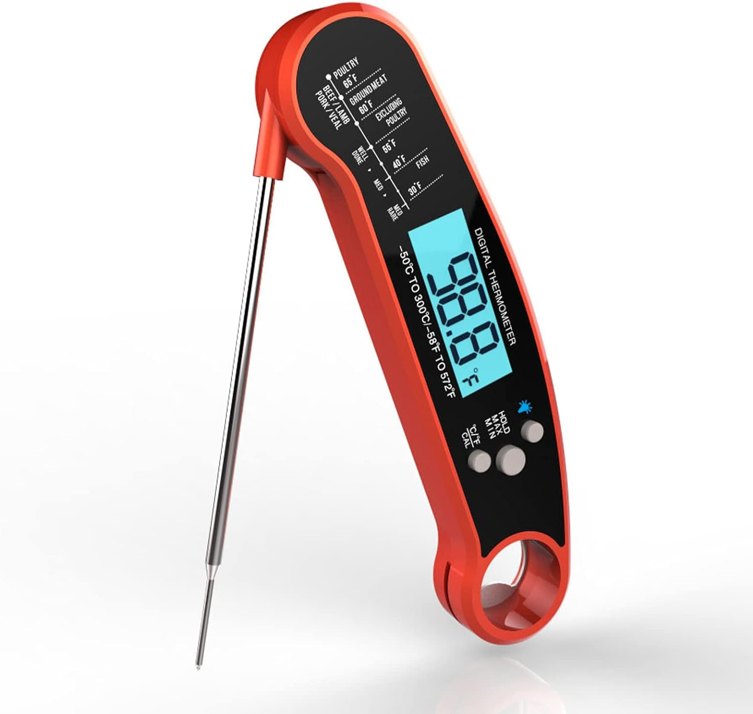 Internal Meat Thermometer Long Probe Instant Read Fast Meat Thermapen Digital-image