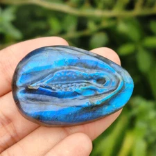 2" Natural Labradorite Quartz Hand Carved Vagina Skull Crystal Reiki healing 1pc