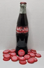 Fallout Nuka Cola Distressed Bottle & Caps - 16oz, 25 caps, unofficial/handmade