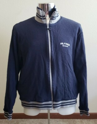Tommy Hilfiger Reversible Sweatshirt Blue Gray Big Logo Tommy Jeans Mens XXL 2XL