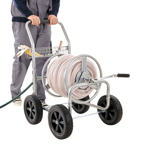 VEVOR Hose Reel Cart 300ft. Heavy Duty Garden Water Yard Planting w/ Basket - Picture 12 of 12