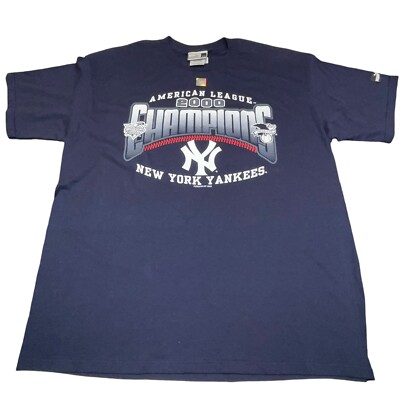 Y2K Vintage NY Yankees 2000 American League Champion Short Sleeve Tee XL NEW