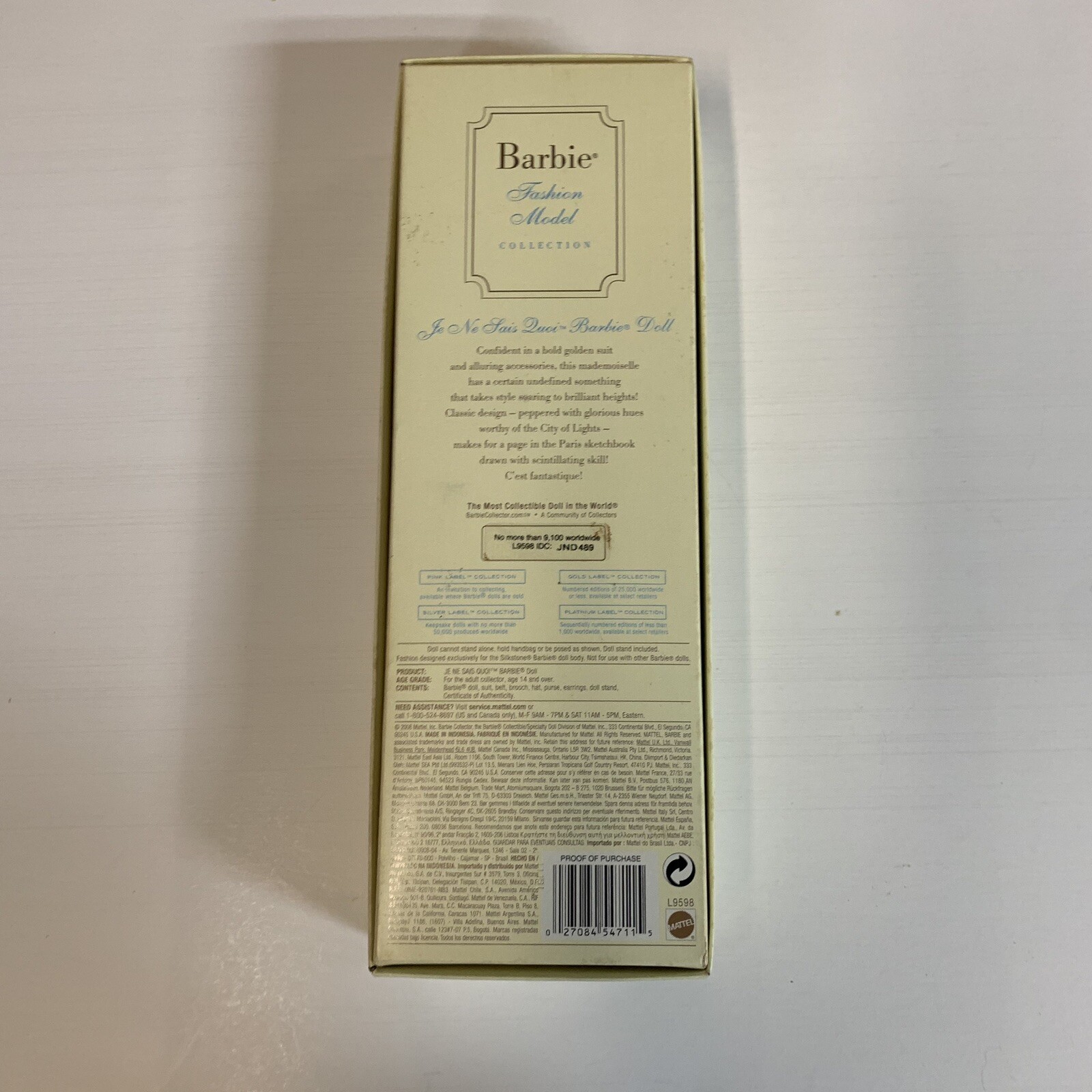 Barbie Je ne sais quoi Silkstone L9598 Collezione Fashion Model Gold L