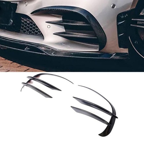 For Mercedes C Class W205 C205 A205 Sport Carbon Fiber Front Air Vent Canard Fin - Picture 1 of 11
