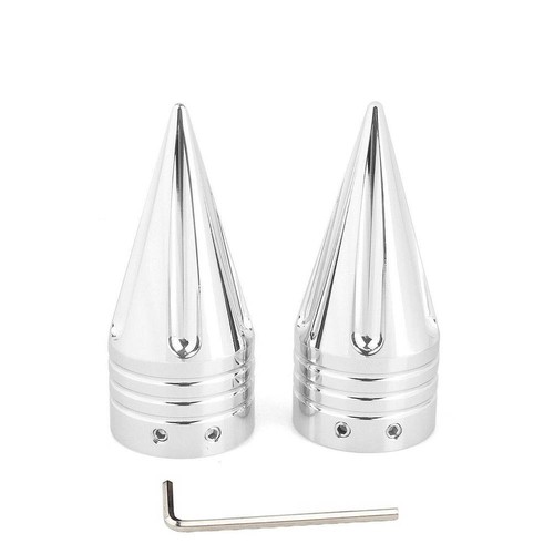 Chrome Spike Front Axle Cap Nut Covers For Harley Touring Softail Chrome Spike Front Axle Cap Nut Covers For Harley Touring Softail