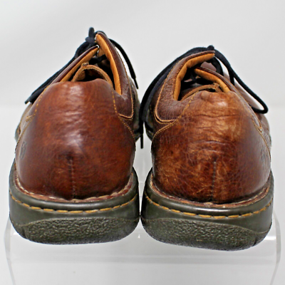 Born Split Toe Brown Pebbled Leather Lace Up Derby Shoe Sz  display picture 2