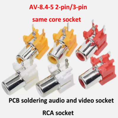 AV-8.4-5 Audio Video Single Hole Socket 2pin/3pin PCB Soldered Socket ...