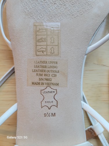 Tory Burch Strappy White Low Heel Shoes Sandals Size 9.5 - Picture 8 of 8