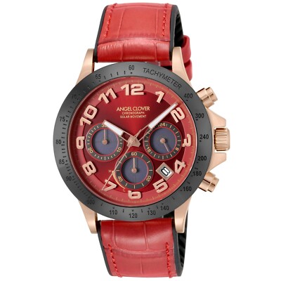 ANGEL CLOVER Watch LUCE SOLAR LUS44PRE-RE Quartz Stainless steel Leather Rubber