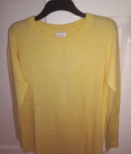 100%Cashmere Jumper,NICOLE MILLER,Size L,Yellow,Women's - Picture 1 of 8
