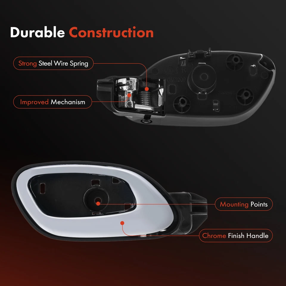 Manija de puerta interior cromada para pasajero delantero derecho para Chevrolet Camaro 2011-2015 Foto 4 de 4