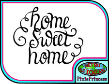 Home Sweet Home C Vinyl Sticker Bed Front Room Mirror Window Wall Art Decal