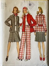 New Uncut Size 16 Misses Jacket, Skirt & Pants Sewing Pattern, Simplicity 5455