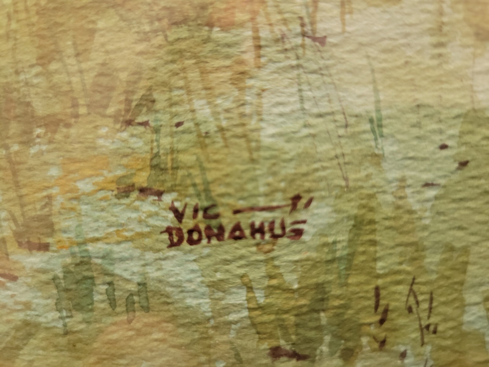 Arizona Artist Vic Donahue WC Painting Western Scene+COA Provenance