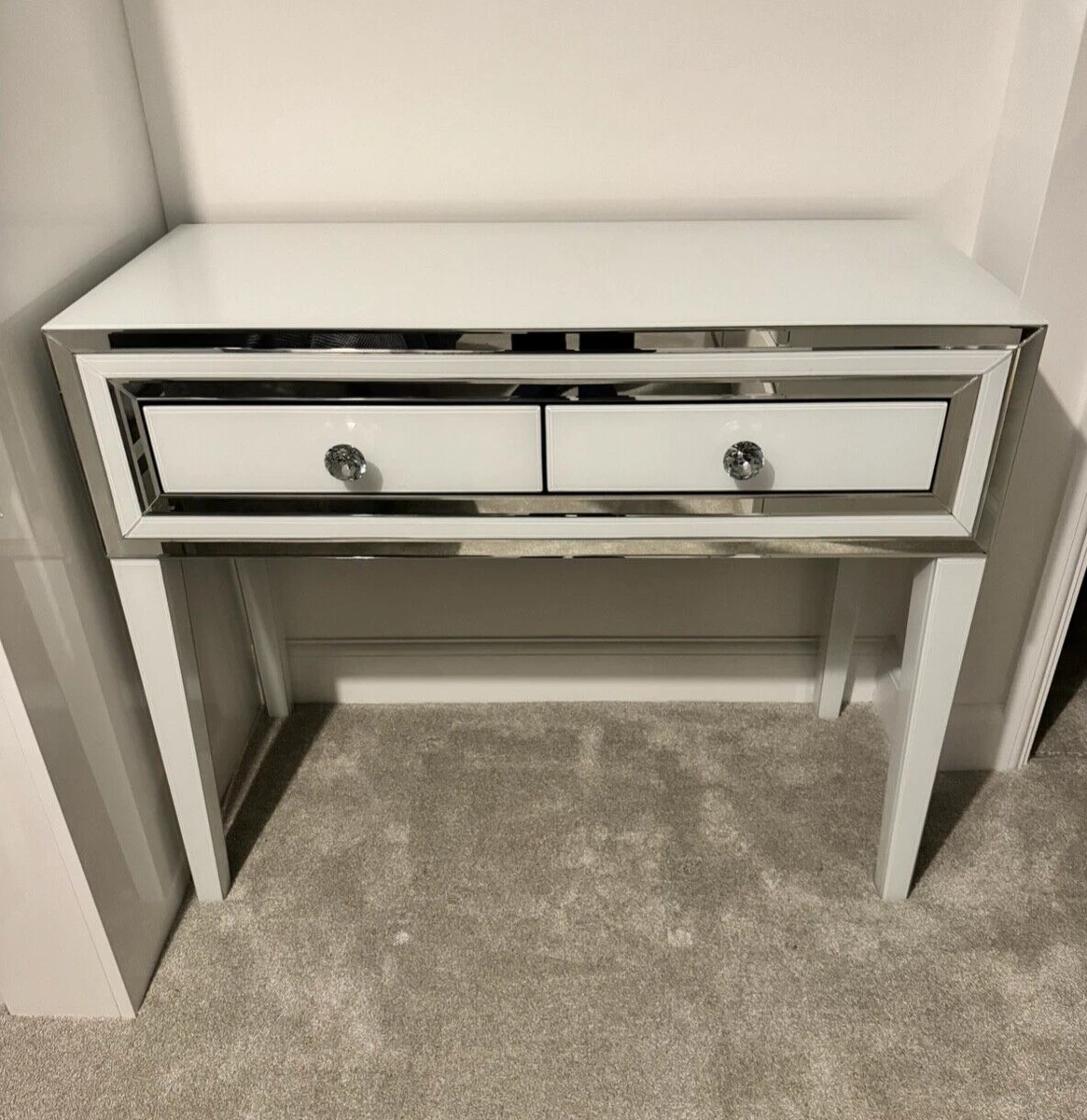 Glass dresser with mirror deals