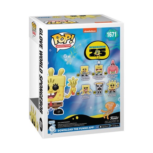 Bob Esponja Pantalones Cuadrados - Guante Mundo Bob Esponja 25 Aniversario Pop! Figura Vinilo #1671 - Imagen 2 de 3