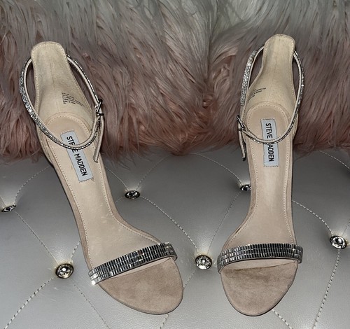 NEW Steve Madden Skye Blush Open Toe Ankle Jeweled Dress Sandals Size 10M $89 - Picture 10 of 12