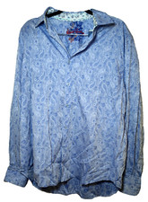 Robert Graham Blue Hanging Garden Paisley Men's Button Down Shirt Size XL